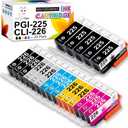 PGI-225 CLI-226 Ink Cartridges 20-Pack Miss Deer Compatible Replacement for Canon PGI225 CLI226 Combo for Pixma MG6220 MG6120 MG8120 MG8220 MG8120B Printer (3 Gray, 5 Large Black, 3 C/M/Y/Small Black)