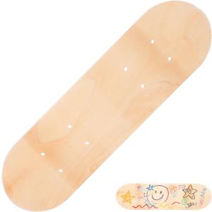 Beginner Kid Skateboard Hand-Painted Skateboard Painting Unfinished Decks for DIY 7 Ply Skate Deck DIY Longboard Wooden Graffiti Child