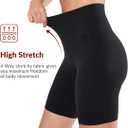 Yvette Biker Shorts for Women High Waisted Tummy Control 8" Workout Gym Tennis Running Yoga Shorts (Black, L)