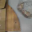 Farmhouse Corner Shelf Stand [with Removable Feet] - Bathroom Countertop Organizer, Decorative Tray Riser, Beaded Wooden Tray, Corner Tray Plant Stand, Coffee Bar Organizer for Kitchen Countertop (Rustic Brown)