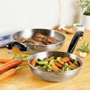 Farberware Classic Stainless Steel Frying Pan Set / Fry Pan Set / Stainless Steel Skillet Set - 8.25 Inch and 10 Inch, Silver