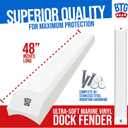 Set of 2 Pack 48" Heavy Duty Marine Dock Piling Fender Bumpers for Docking w/Free Stainless Steel mounting Hardware (White), 48 inches long