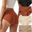 HOHOCHIN High Waisted Cotton Underwear for Women Full Coverage 4 Pack | Breathable Fabric,Tagless Design,Soft Stretch Feel,Ladies Panties Briefs for Work,Travel,Daily Wear,and Comfort, XXL