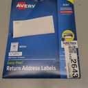 Avery Printable Return Address Labels with Sure Feed, 0.5" x 1.75", White, 2,000 Blank Mailing Labels (08167)