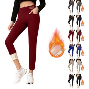 Fleece Lined Leggings Women with Pockets Warm Thick High Waisted Thermal Leggings Soft Wool Leggings Cold Weather size M