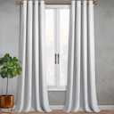 SUN+BLK Kinsley Lined Textured Total Blackout Light Blocking Noise Reducing Grommet Single Curtain Panel, Silver, 52x84