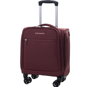 Verage Underseat Carry On Luggage with Wheels, 14.5-Inch Spinner Small Suitcase, Softside Lightweight Travel Bag for Men and Women, Airplane Carry On Bag, Burgundy Red