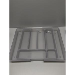 Silverware Drawer Organizer, Expandable Utensil Tray for Kitchen, BPA Free Flatware and Cutlery Holder, Adjustable Plastic Storage for Spoons Forks Knives, Large, Clear