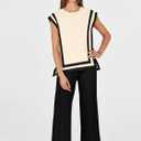 ANRABESS Women 2 Piece Lounge Sets Summer Casual Knit Sweater Vest Pant Set Beach Vacation Clothes 2026 Airport Outfits (Beige, L)