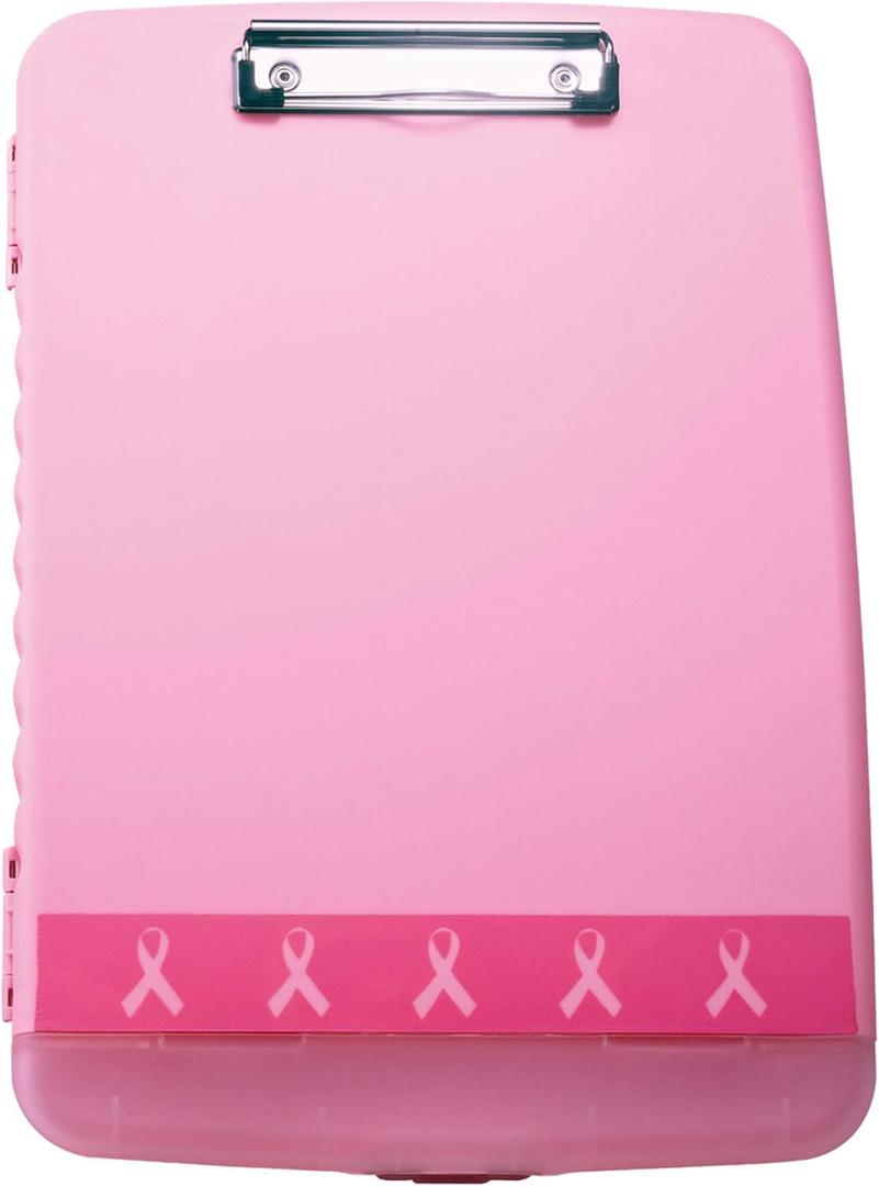 Officemate Breast Cancer Awareness BCA Slim Clipboard Storage Box (Pink)