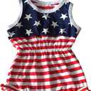 4th of July Toddler Baby Girl American Flag Tassel Romper with Headband SMALL 6-9 months