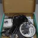 NZQXJXZ 10X 30X Large Magnifying Glass with Light and Stand, 5-inch LED Lighted Magnifier, 3 Color Modes Stepless Dimmable, Hands-Free Magnifying Glass Desk Lamp for Reading Craft Hobby Close Work