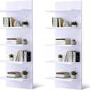 5 Tier Wall Shelf Unit, 2 Pack White Lack Wall Shelf for Home Display,Ideal for Bedroom,Living Room,Office Decor,Lack Shelves for Book,Shoe,Vanity,Purse(11.8"×31.5"×5.5")