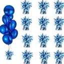 Balloon weights, 12 pieces, aluminum foil, suitable for birthday parties, gatherings, weddings, dinners and other occasions, weight 0.36lb (Light Blue 12pcs)
