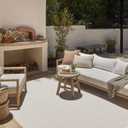 Loloi Amber Lewis Malibu Collection MAB-01 Ivory/Dove 6'-4" x 9'-2" Area Rug