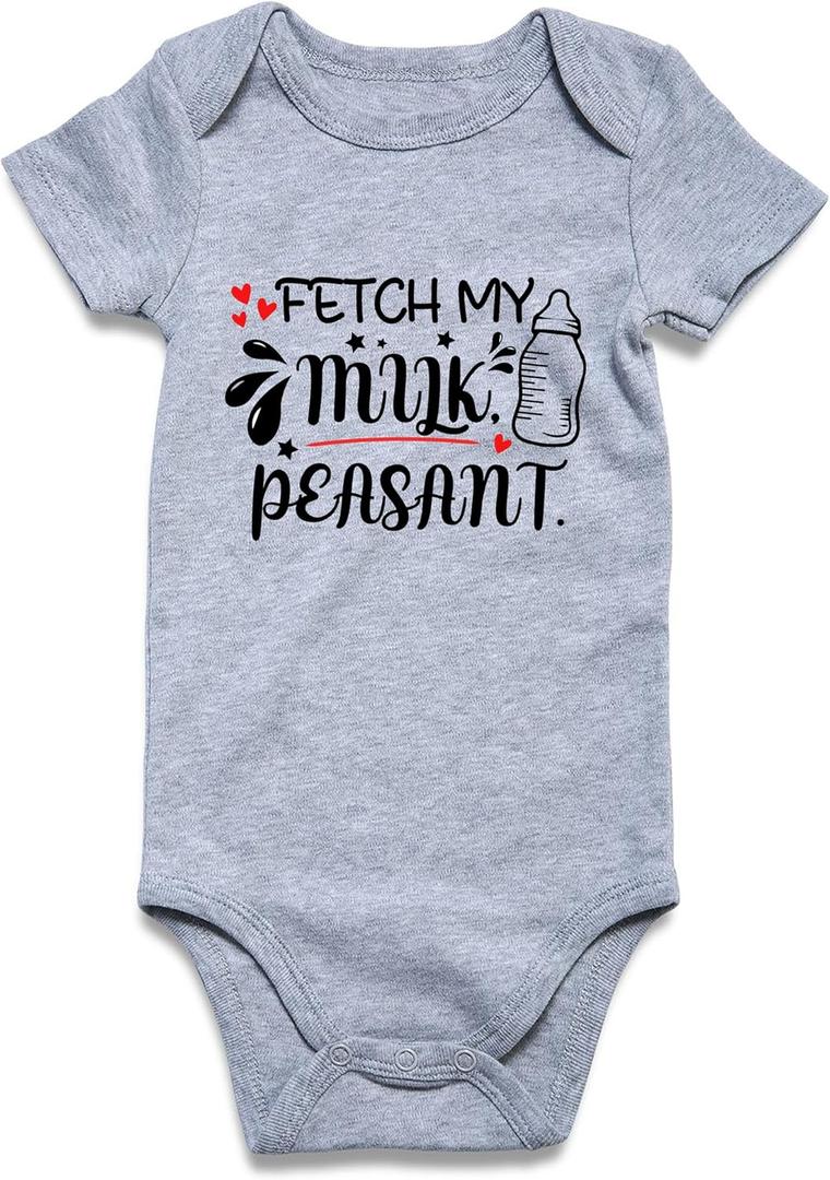 Loveternal Neutral Baby Girls Boys Cotton Romper Cute Saying Newborn Clothes (3-6 Months, Gray)