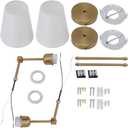 Wall Sconces Sets of 2 Hardwired Bathroom Vanity Light Fixture with White Lampshade, 85265V for Bedroom and Bathroom