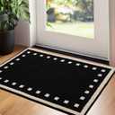 GRANNY SAYS Indoor Doormat, 24" x 36", Non-Slip Front Door Mats, Outdoor Welcome Mat Washable, Low Profile Indoor Door Mats for Entryway, Floor Inside Back Door Mat (Black - Tan Square)