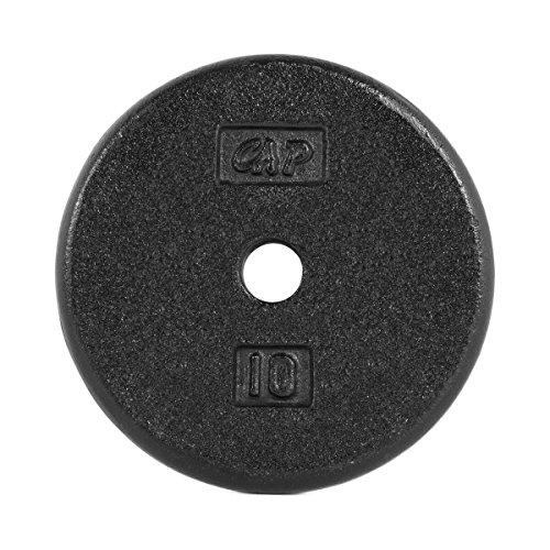 CAP Barbell Cast Iron Standard 1-Inch Weight Plates, Black, 10 Pounds