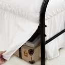 RIMELA Ivory White Bed Skirts with Split Corners Twin Size 15 Inch Drop,Elastic Bed Skirting Wrap Around, Easy to Install Dust Ruffles Soft Fabric,Machine Washable bedskirts for Metal Frame