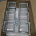 Set of 6 Square Glass Vases 3" x3" x 3", Clear Flower Vases for Centerpieces, Candle Holder for Wedding Party Events, Home Dcor