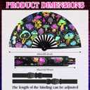FairySandy Large Rave Fan UV Glow Hand Fan with Thigh Holster for Women Carnival Disco Party Supplies for Carnival Edm Music Festival Club Accessories Performance(Reflective Mushroom,Bright Color)