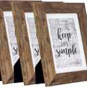 kennethan Rustic Brown 5x7 Picture Frames Wide Molding 3Pcs in 1 set Wooden frame for table and wall,Display for home decoration,holiday gift