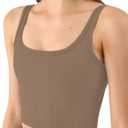 Chilylori Women's Seamless Sports Bra Workout Crop Top Ribbed Padded Longline Wirefree Medium Support Tank Tops Fitness (XX-Large, Cacao)