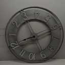 30 inch Large Wall Clock Decorative Solid Metal Retro Decor for Home Farmhouse Living Room (Grey Arabic Numerals)