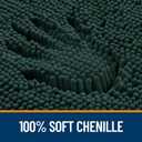 OLANLY Toilet Rugs U-Shaped 24x20, Extra Soft Absorbent Chenille Contour Bathroom Rugs for Toilet, Dry Quickly, Machine Washable, Non-Slip Bath Mat, Blackish Green