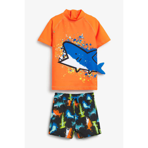 Boys Two Piece Rash Guard Swimsuits Kids Short Sleeve Sunsuit Swimwear Sets CDT27-12 XL 120-130CM
