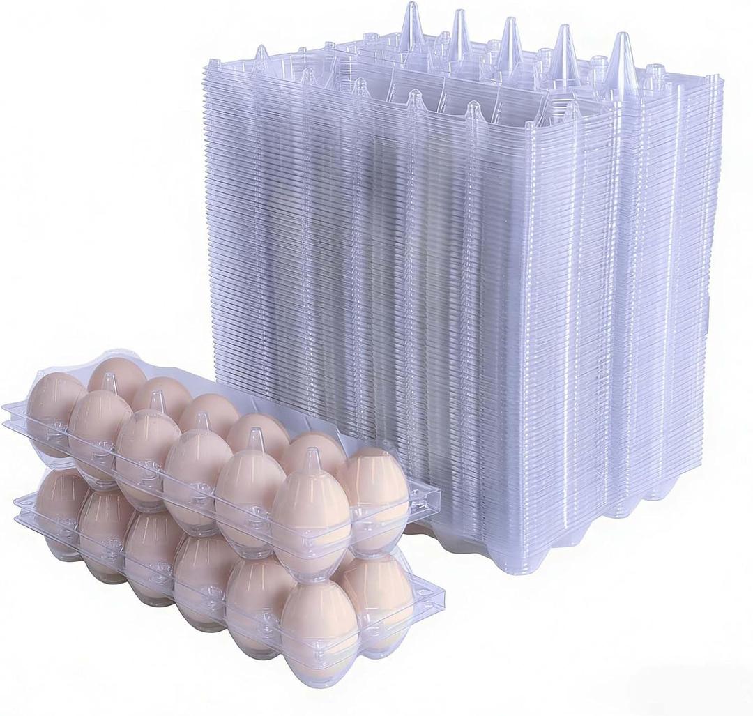 120 Pack Cheap Bulk Egg Cartons, 12 (2 * 6) Clear Plastic Egg Cartons, Can Accommodate Medium Size (Approx 2.2 oz) Eggs, For Family, Farm, Markets, Display2 * 6 120piece