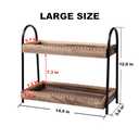 Bathroom Countertop Organizer, 2 Tier Vanity Organizer and Storage for Cosmetic Skincare Perfume, Wood Bead Storage Shelf for Bathroom Kitchen Coffee Station