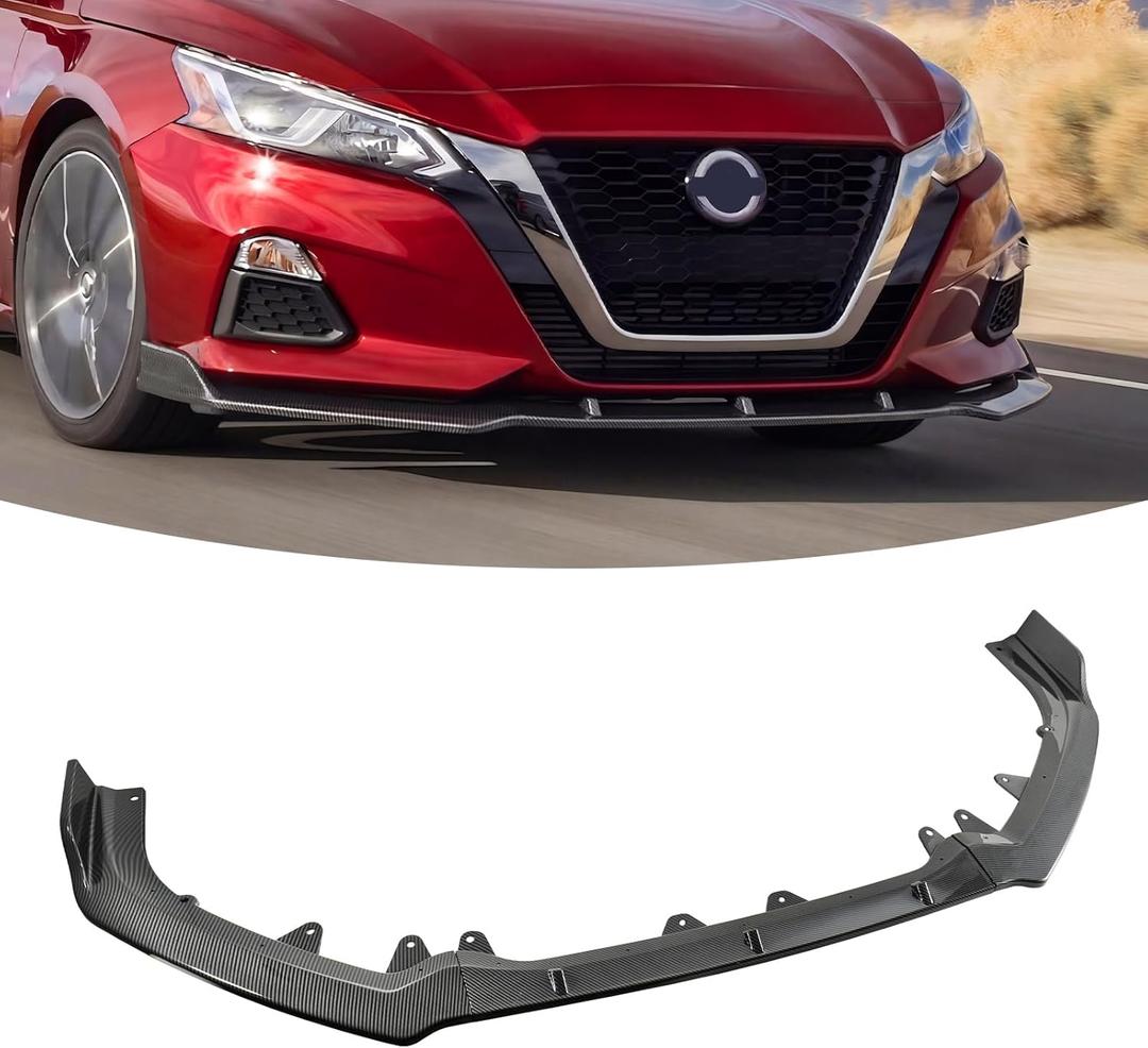 Front Bumper Lip Compatible with Nissan Altima 2019-2022 Carbon Fiber Pattern Front Lip