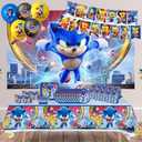 Birthday Party Decorations Kit for 10 Complete Hedgehog Party Supplies with Banner, Balloons, Tablecloth, Plates, Napkins & Much More