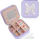 Uygafly Mothers Day Gifts for Mom,Mom Gifts from Daughter,Gifts for Mom,Gifts for Wife Sister Her,Birthday Gift for Mom,Mama Gifts Idea,Travel Jewelry Case - Lavender Box | White M Set Of 2
