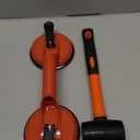 Floor Gap Fixer Tool for Laminate Floor Gap Repair Plank Grabber Includes Heavy Duty Aluminum Suction Cup and Fiberglass Handle Rubber Mallet (Can't Use on Scraped Surface Floor) (Orange)