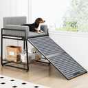 Dog Window Perch with Stairs and Storage,Pet Stairs Ramp with Seat