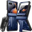 TONGATE for Motorola Razr 2025/Razr 2024 Case with Screen Protector, [Stand & Belt-Clip] [Hinge Protection Cover] [Anti-Slip], Full-Body Military Grade Protective Phone Case, Blue