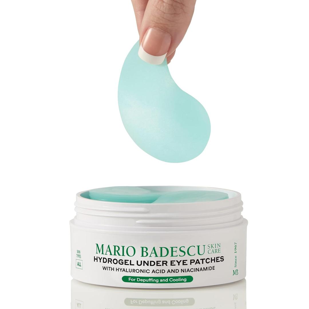 Mario Badescu Hydrogel Under Eye Patches (30 Pairs)  Hydrating Eye Masks for Puffy Eyes, Dark Circles, Fine Lines, with Hyaluronic Acid & Niacinamide, Soothing & Plumping