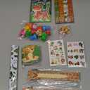 BenLouis 120Pcs Jungle Safari Party Favors Zoo Animals Sticker Stampers Slap Bracelets School Stationery Set Bulk Classroom Prizes for Kids Wild One Party Baby Shower Goodie Bags Fillers