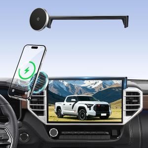 Phone Holder for for Toyota Tundra (2022-2025 2026, 14 Inch) / Toyota Sequoia (2023-26), MagSafe Car Mount Charger,Magnetic Holder,15W Wireless Charging,360° & Hands Free,3rd Gen Tundra Car Gadgets