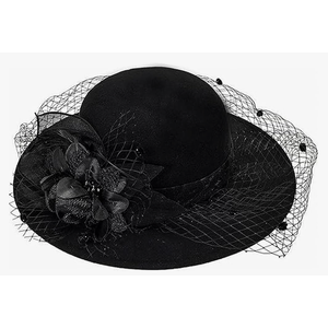 Women Organza Church Kentucky Derby Bowler Female Hat Banquet Bridal Dress Cap Hat