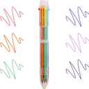 Pack of 2 JANEMO pens 10 PCS pens ballpoint office supplies ballpoint pens 0.7mm 6in1 Multicolor Pen 6 Colors Transparent Barrel Ballpoint Pen for Office School Supplies (10)