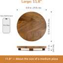 Round 11.8" Acacia Wood Decorative Tray – Farmhouse Wood Riser Pedestal Stand for Kitchen and Bathroom Decor, Counter Display, Vanity Tray (Large, 11.8" Dia)