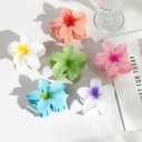 Hawaiian Flower Hair Clips  6 Pack Colorful Claw Clips for Women & Girls, Large Aesthetic Hair Accessories for Thick or Thin Hair, Summer Beach Vacation Gift