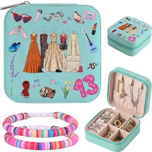 Blue Jewelry Jewelry Box Birthday Gift Merch for Girl Daughter,Music Fans Inspired Album Travel Jewelry Case Gifts from Father Grandpa,Portable Jewelry Organizer Storage,Love Gifts for Girlfriend