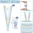 30 Sets Winnie Pacifier Necklaces for Baby Shower, It's a Girl Baby Shower Favors, 30 Sets Blue Acrylic Pacifiers with Blue Ribbon, Pooh Pacifier Necklace Gifts for Girls, Girl Bear Party Decor