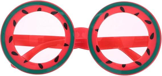 jojofuny 6 Pack Fruit Style Glasses, Round Watermelon Glasses, Hawaiian Fruit Funny Shape Eyeglasses, Party Eyeglasses Prop for Kids Adults