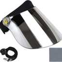 Sun Visor Hat Cap UV Protection - Premium Adjustable Solar Headband Face Shield (One Size, Black/Mirror)
